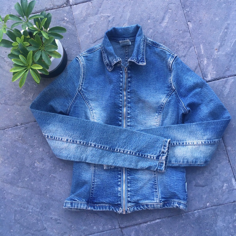 Jean jacket stretch with zipper